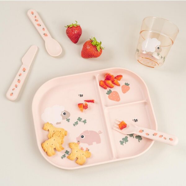 Done By Deer Done By Deer kandiline beebide taldrik libisemisvastane silikon põhjaga