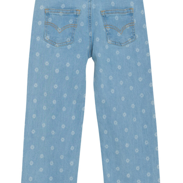 tüdrukute sinised teksapüksid lilledega