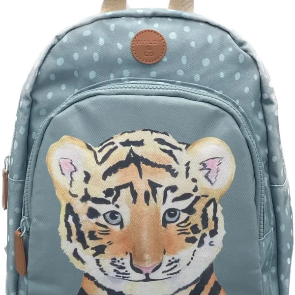 laste roheline sinine tiigriga seljakott reisikott lasteaiakott