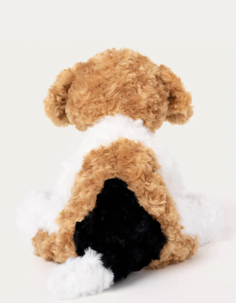 laste pehme kaisukas lokkiskarvaga helepruun koer