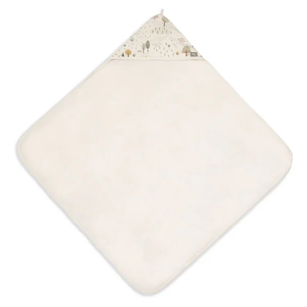 Jollein valge loodusega vannikeep rätik kapuutsiga