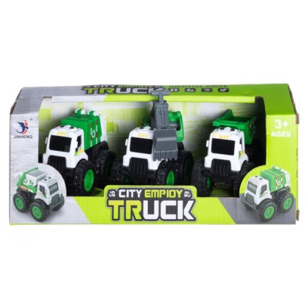 mänguautode komplekt prügiautod