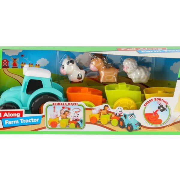 laste plastikust järeveetav loomadega traktor
