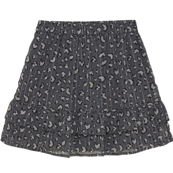 Creamie musta värvi tüdrukute pidulik seelik leopardi mustriga