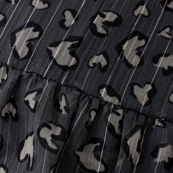 Creamie musta värvi tüdrukute pidulik seelik leopardi mustriga