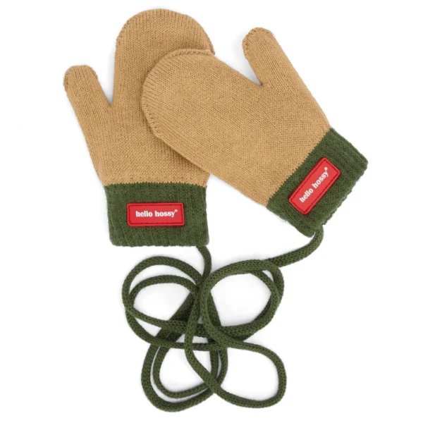 Hello Hossy seest pehme valge karvaga laste beežid kindad