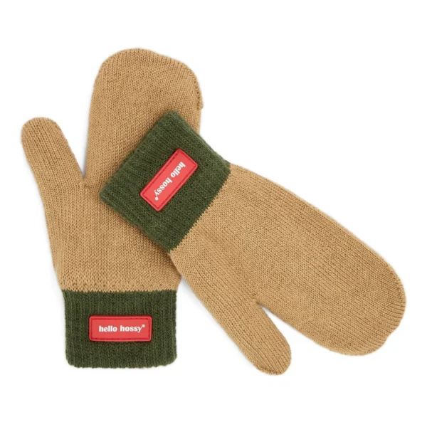 Hello Hossy seest pehme valge karvaga laste beežid kindad