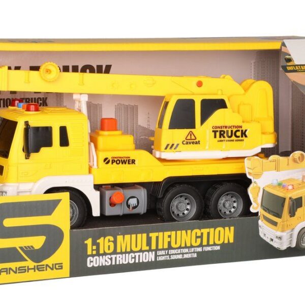 kollane kraana auto hääle ja tuledega