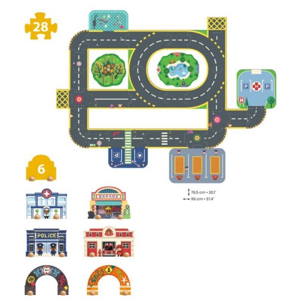 Djeco crazy motors suur põrandapusle autorada