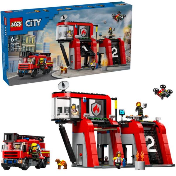 Lego City tuletõrjedepoo koos tuletõrjeautoga