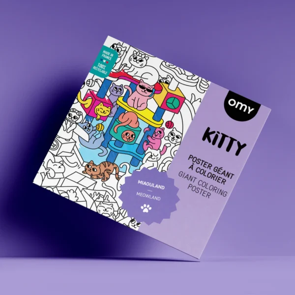 OMY suur 70x100 cm kiisudega värvimisplakat