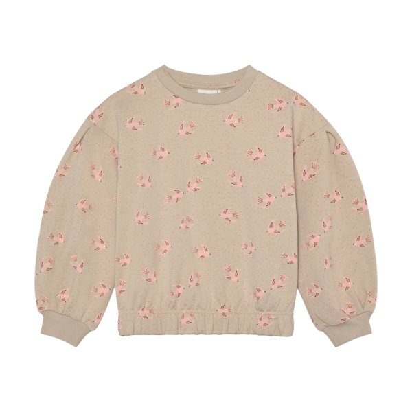 Minymo beež lindudega tüdrukute dressipluus