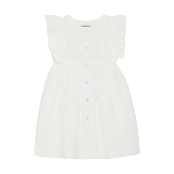 tüdrukute valge volangidega peokleit, suvekleit