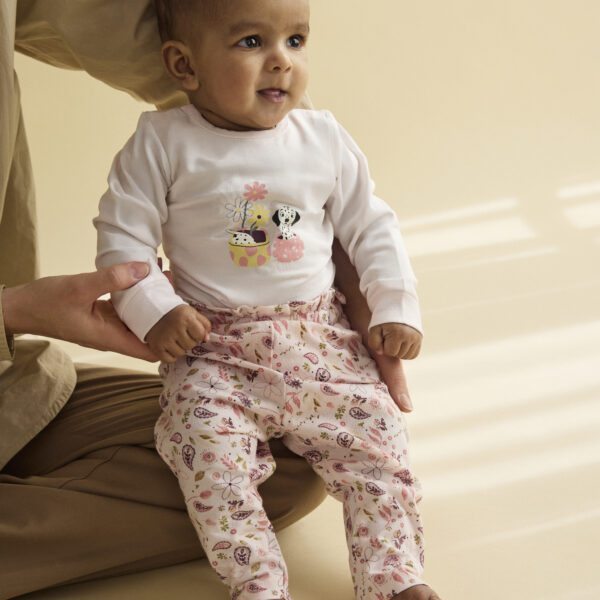 minymo beebide tüdrukute roosad lillelised püksid