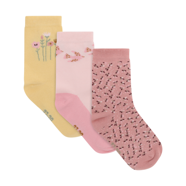 tüdrukute lilledega sokikomplekt