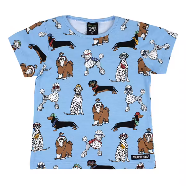 Villervalla laste sinine koertega t-särk