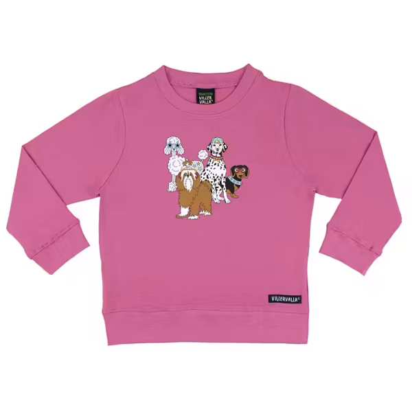 Villervalla roosa laste pikkade käistega koertega pluus