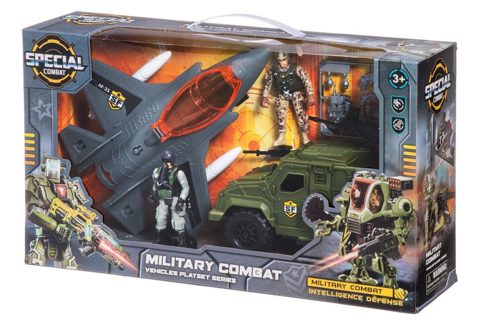 Militaar lennuk ja auto mängukomplekt