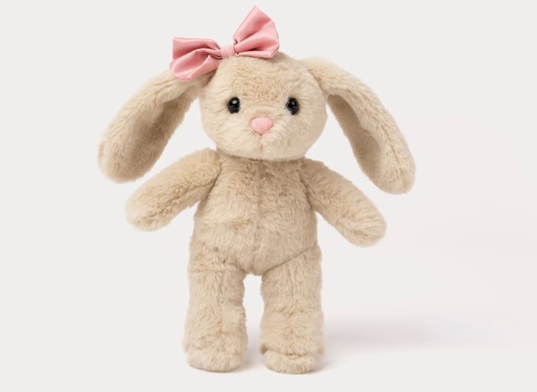 väike pehme beež jänese kaisukas lipsuga