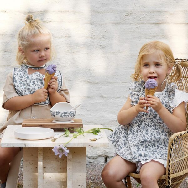 Elodie Details laste nõudekomplekt valge silikoonist kauss lusikaga