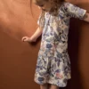 Maia Family siniste lindudega orgaanilisest puuvillast laste kleit